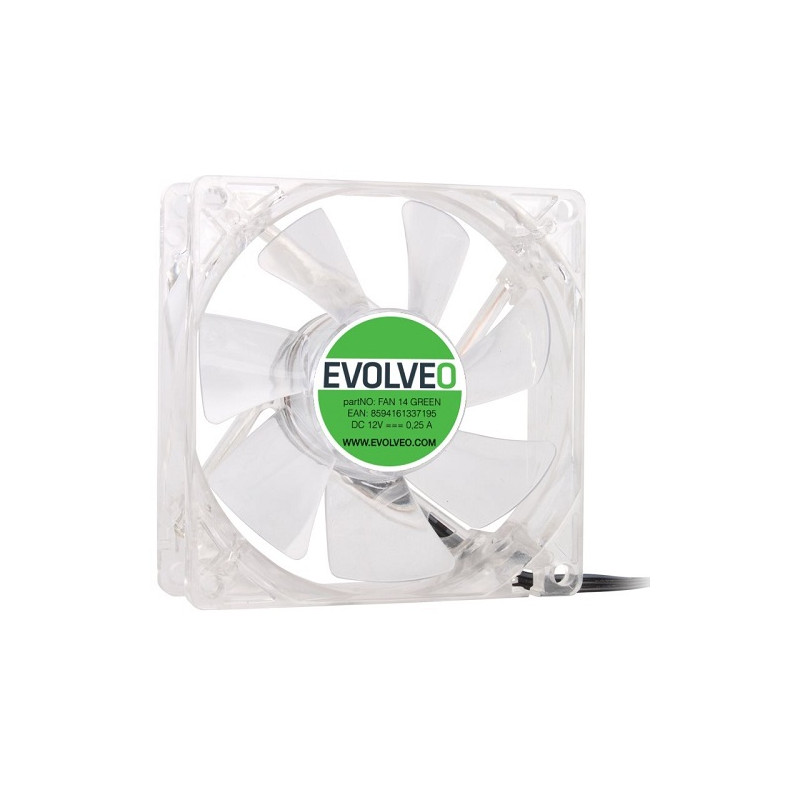 EVOLVEO ventilátor 140mm, LED zelený