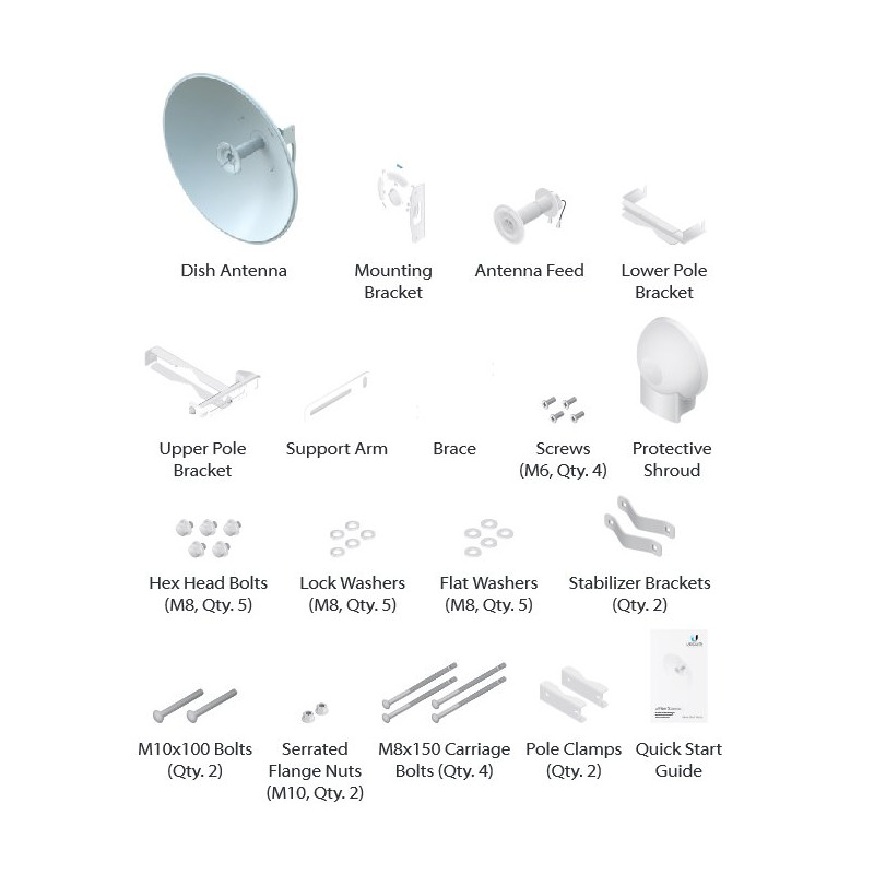 Ubiquiti airFiber Dish 30dBi, 5GHz, Slant 45