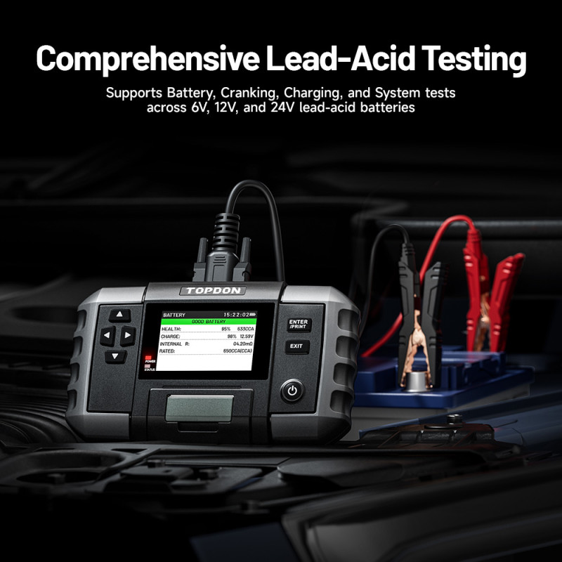 VIKING - TOPDON Tester autobatérií BT600P/3,5'' displej/5200mAh/6V,12V,24V