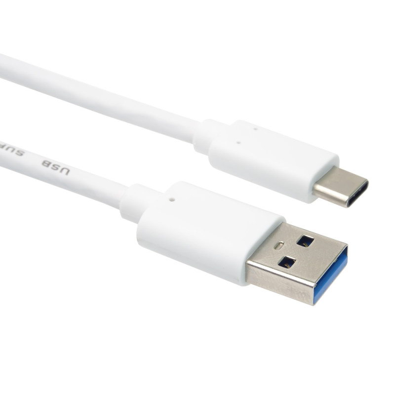 PremiumCord kábel USB-C - USB 3.0 A (USB 3.2 generation 2, 3A, 10Gbit/s) 0,5m biela