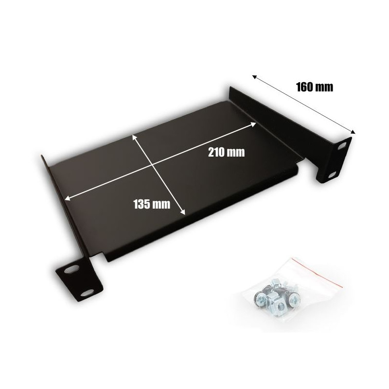 DATACOM 10'' Polica 160mm 1U čierna