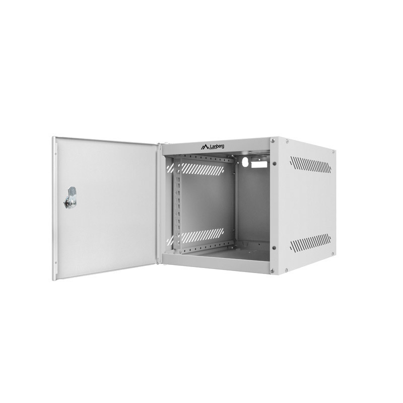 LANBERG RACKOVÁ SKRIŇA 10'' NÁSTENNÁ 4U/280X310 PRO VLASTNÚ MONTÁŽ S KOVOVÝMI DVERAMI ŠEDÁ -FLAT PACK