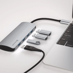 ER - SW USB-C HUB 4-IN-1 (4x USB 3.0) - HLINÍK