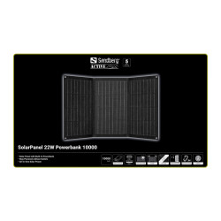 NONAME - Sandberg SolarPanel 22W Powerbank 10000 mAh, solárna powerbanka, čierna