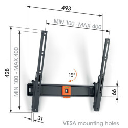 VOGELS - Vogel's TVM 1413, TV držiak s náklonom pre obrazovky 32-65'', 25 kg