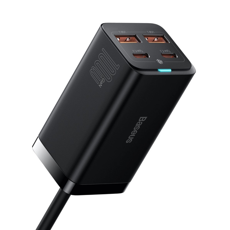 NONAME - Baseus Rýchlonabíjačka do siete GaN3, 2x USB-A, 2x USB-C 100W čierna