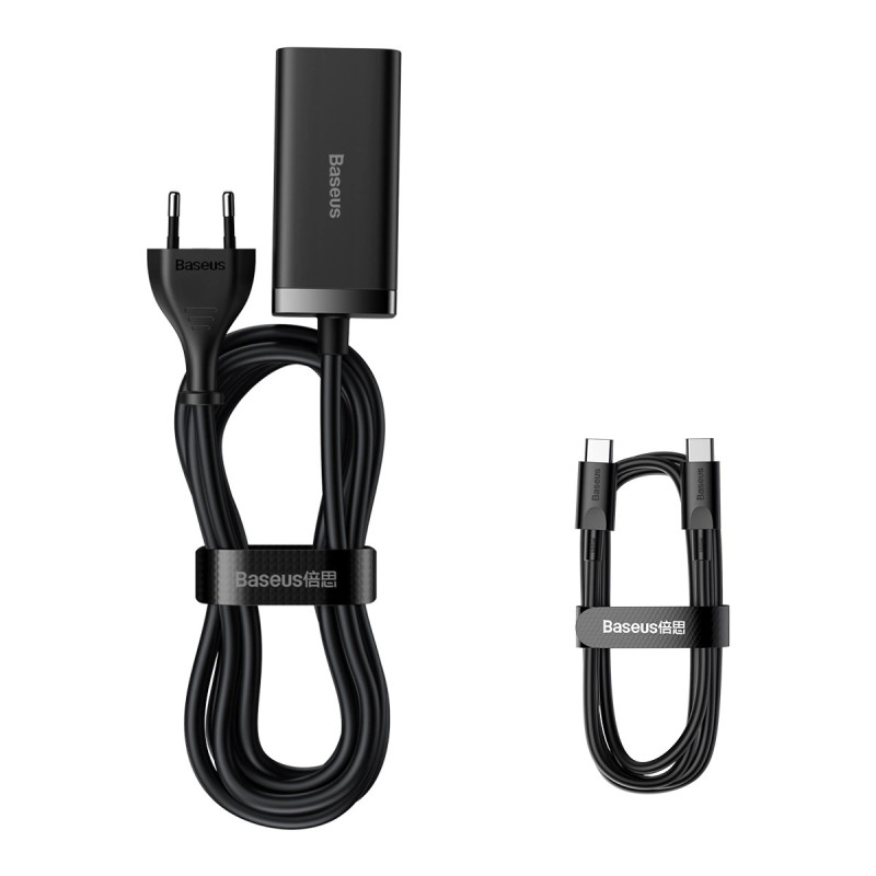 NONAME - Baseus Rýchlonabíjačka do siete GaN3, 2x USB-A, 2x USB-C 100W čierna