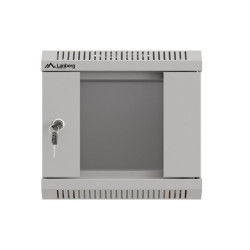 LANBERG RACKOVÁ SKRIŇA 10'' NÁSTENNÁ 4U/300X300 (FLAT PACK) S PRESKLENÝMI DVERAMI ŠEDÁ