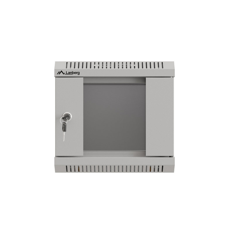 LANBERG RACKOVÁ SKRIŇA 10'' NÁSTENNÁ 4U/300X300 (FLAT PACK) S PRESKLENÝMI DVERAMI ŠEDÁ