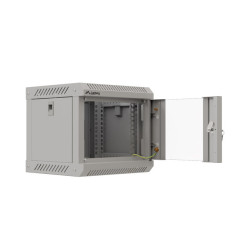 LANBERG RACKOVÁ SKRIŇA 10'' NÁSTENNÁ 4U/300X300 (FLAT PACK) S PRESKLENÝMI DVERAMI ŠEDÁ