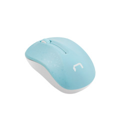 Natec optická myš TOUCAN/1600 DPI/Cestovná/Optická/1 600 DPI/Bezdrôtová USB/Biela-modrá