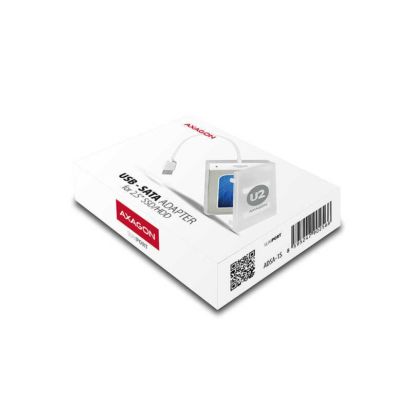 AXAGON ADSA-1S, USB2.0 - SATA HDD/SSD adaptér vr. 2.5'' púzdra