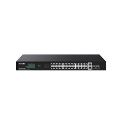 Tenda TEG1128P-24-250W PoE+ Gigabit switch24x 1Gb/s PoE+ 802.3af/at + 2x SFP + 2x RJ45, 230W, Rack