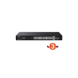 Tenda TEG1128P-24-250W PoE+ Gigabit switch24x 1Gb/s PoE+ 802.3af/at + 2x SFP + 2x RJ45, 230W, Rack