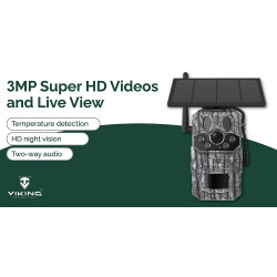 Solárna kamera Viking HDs05 4G/2304x1296/PIR detekcia/pohybový senzor/7800mAh