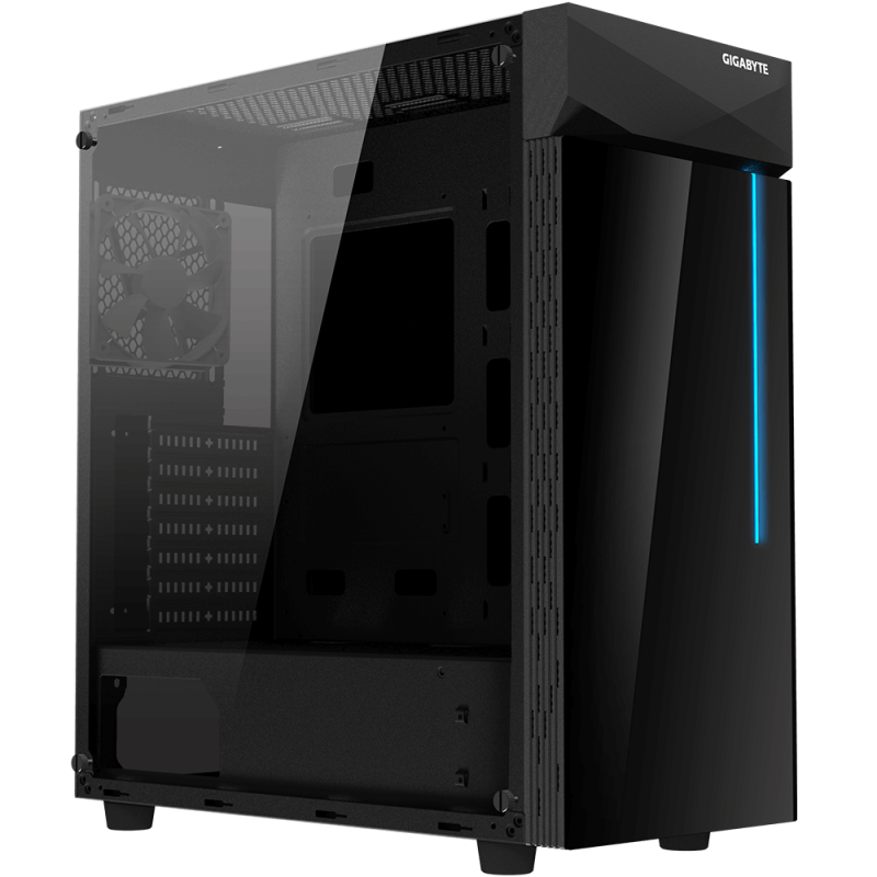GIGABYTE AORUS C200/Midi Tower/Transpar./Čierna