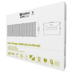 NONAME - Sandberg solárny panel - nabíjačka, výkon 200W, QC3.0+PD+DC, čierna