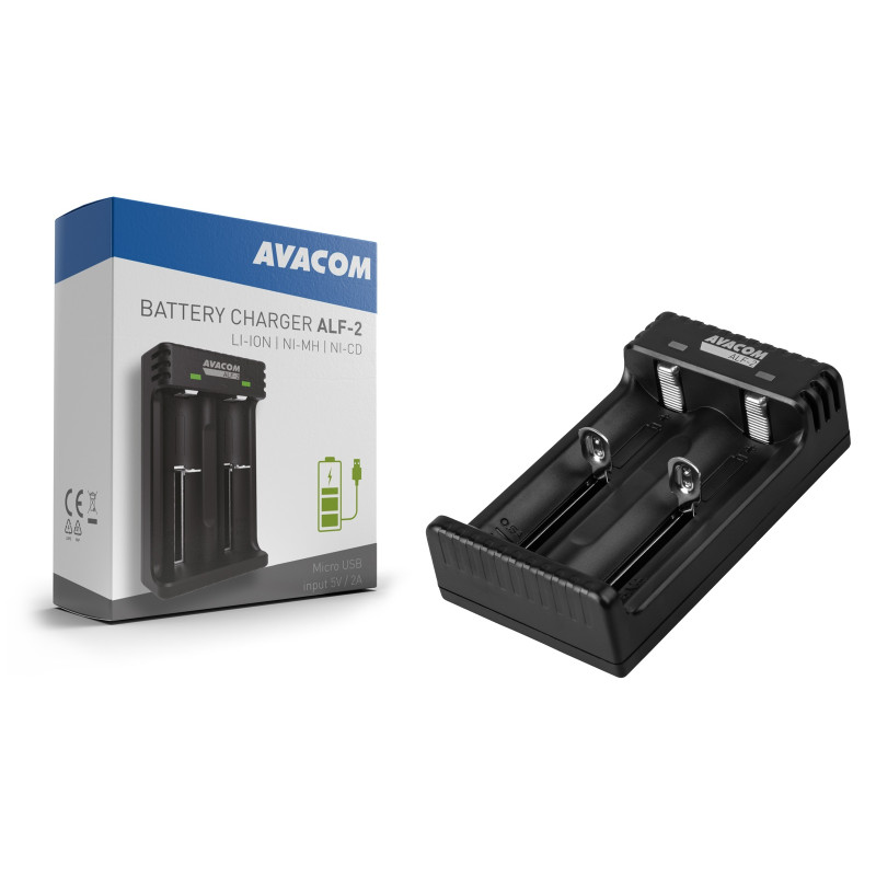 AVACOM ALF-2 - USB nabíjačka baterií Li-Ion 18650, Ni-MH AA, AAA