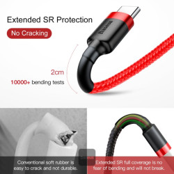 NONAME - Baseus dátový kábel Cafule USB-C 2m 2A červený