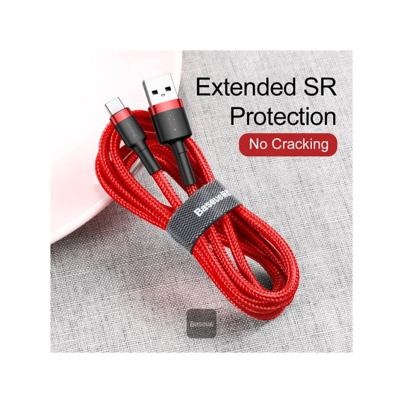 NONAME - Baseus dátový kábel Cafule USB-C 2m 2A červený