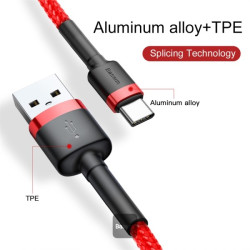 NONAME - Baseus dátový kábel Cafule USB-C 2m 2A červený
