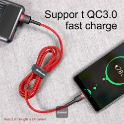NONAME - Baseus dátový kábel Cafule USB-C 2m 2A červený