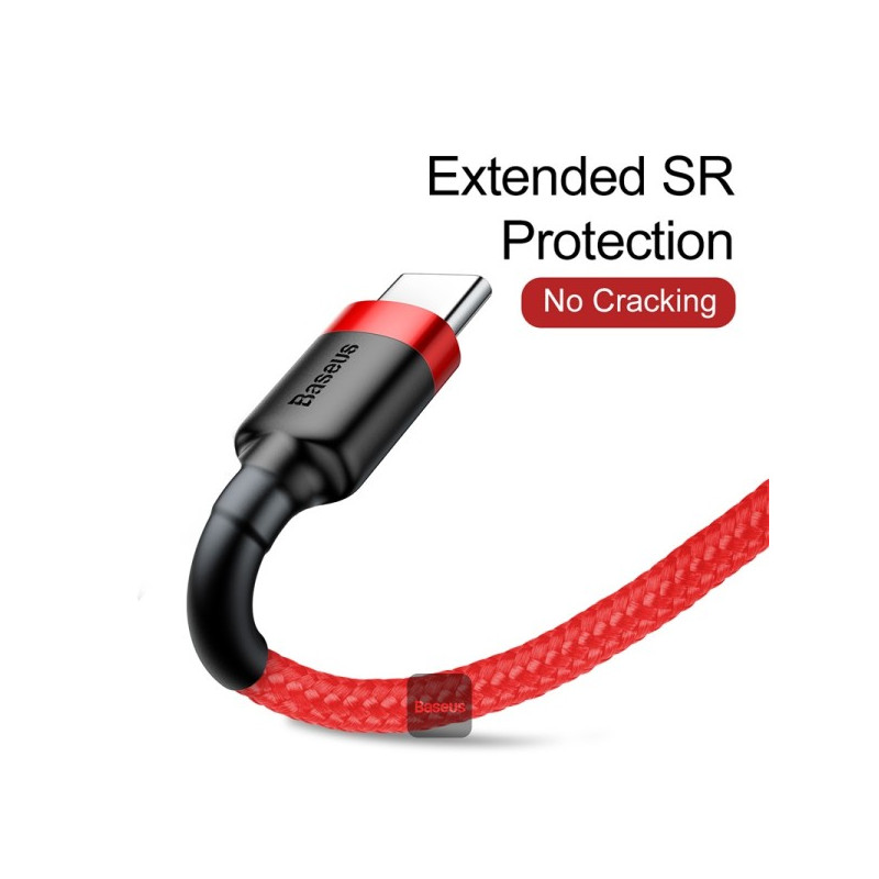 NONAME - Baseus dátový kábel Cafule USB-C 2m 2A červený