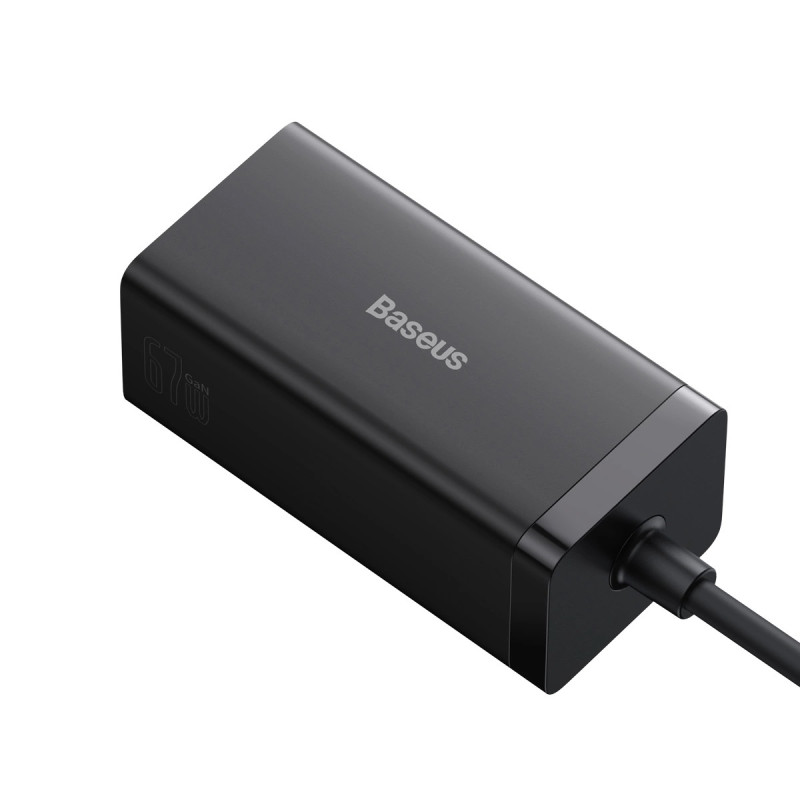 NONAME - Baseus Nabíjačka do siete GaN5 Pre 2x USB-C/USB-A/HDMI 67W kábel 1.5m/USB-C kábel 1m čierna