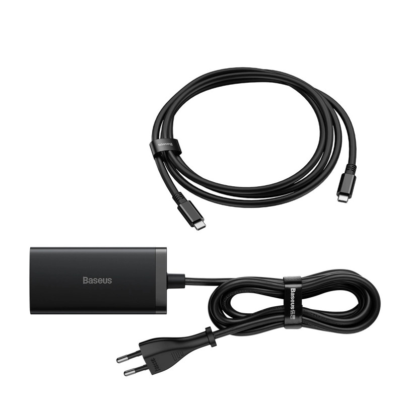 NONAME - Baseus Nabíjačka do siete GaN5 Pre 2x USB-C/USB-A/HDMI 67W kábel 1.5m/USB-C kábel 1m čierna