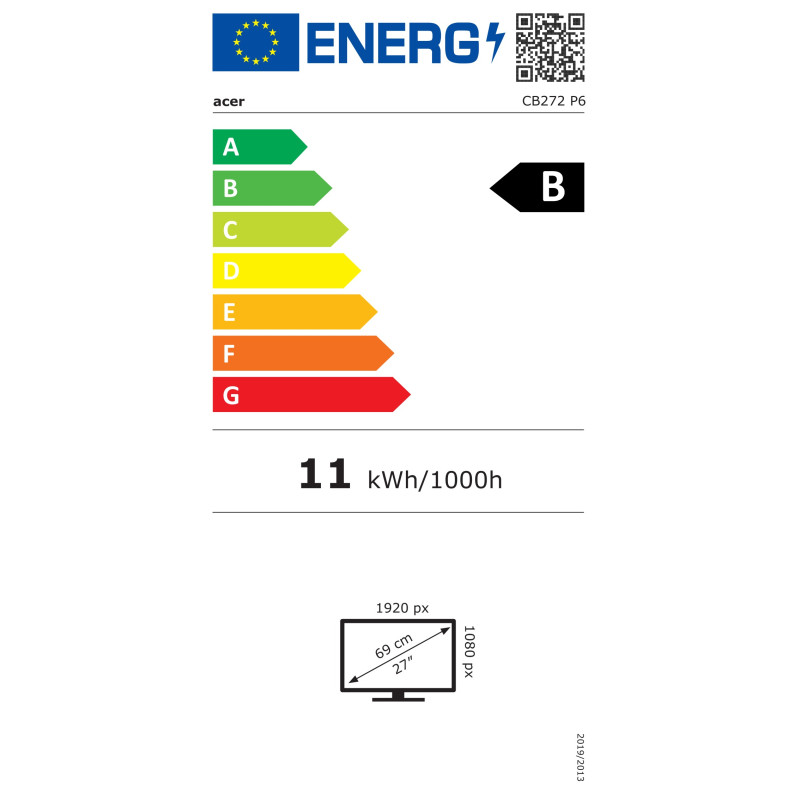 Acer Vero/CB272 P6bmiprx/27''/IPS/FHD/144Hz/1ms/Čierna/2R