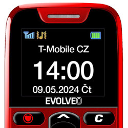 EVOLVEO EasyPhone, mobilný telefón pre seniorov s nabíjacím stojanom, červená