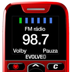 EVOLVEO EasyPhone, mobilný telefón pre seniorov s nabíjacím stojanom, červená