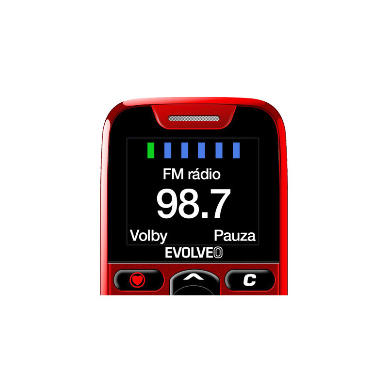 EVOLVEO EasyPhone, mobilný telefón pre seniorov s nabíjacím stojanom, červená