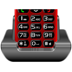 EVOLVEO EasyPhone, mobilný telefón pre seniorov s nabíjacím stojanom, červená