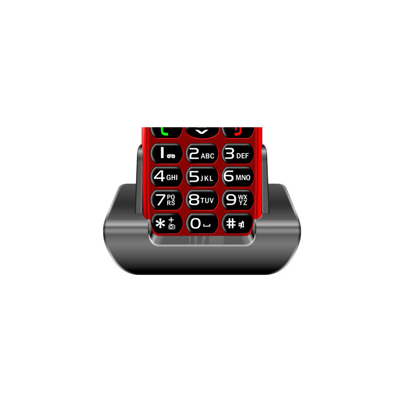 EVOLVEO EasyPhone, mobilný telefón pre seniorov s nabíjacím stojanom, červená