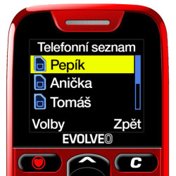 EVOLVEO EasyPhone, mobilný telefón pre seniorov s nabíjacím stojanom, červená
