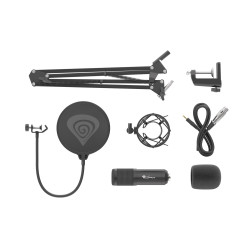 Streamovací mikrofón Genesis Radium 300, XLR, kardioidná polarizácia, ohybné rameno, pop-filter
