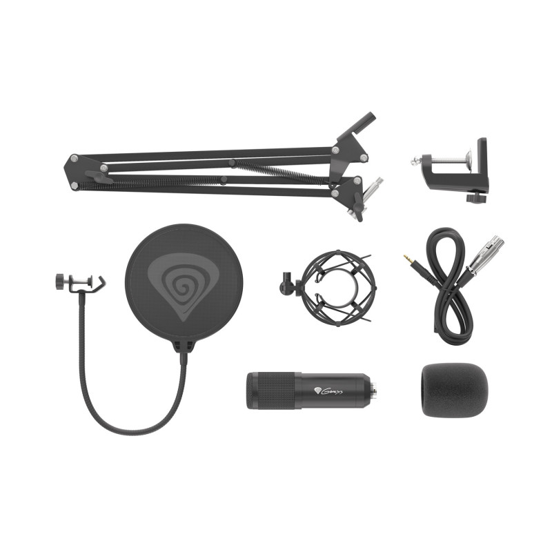 Streamovací mikrofón Genesis Radium 300, XLR, kardioidná polarizácia, ohybné rameno, pop-filter