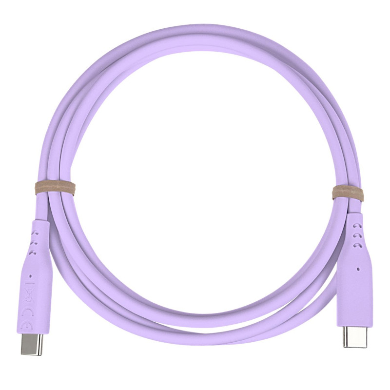 PremiumCord silikónový USB-C 60W, fialový, 1.5m