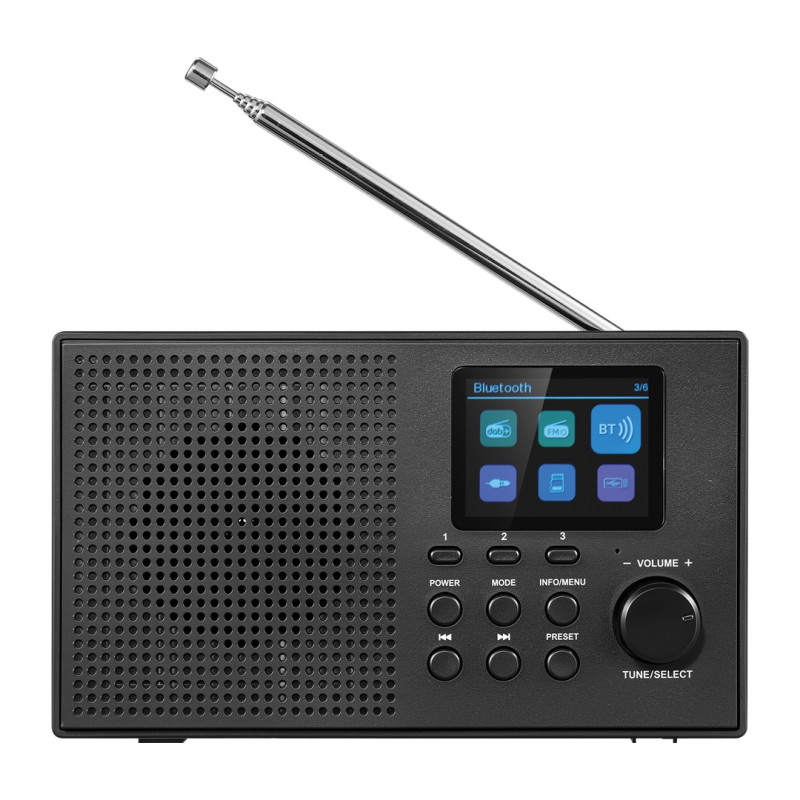 NONAME - Sandberg Speaker Radio DAB+BT Recharge, prenosné DAB+/FM rádio s Bluetooth, čierna
