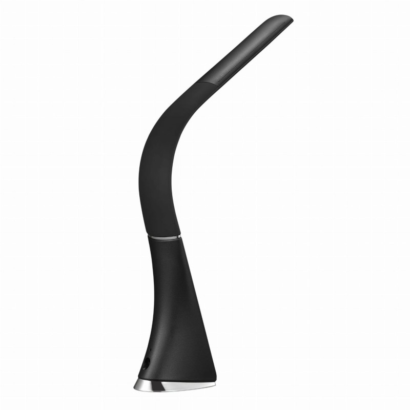 FELLOWES - Platinet PDLU3B stolná LED lampa stmievateľná, flexibilné rameno, hodiny, čierna