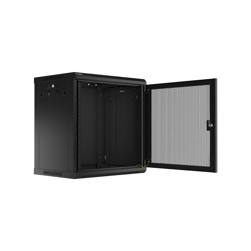 LANBERG 19'' RACKOVÁ SKRIŇA 12U/600X450 S PERFOROVANÝMI DVERAMI ČIERNA - PLOCHÉ BALENIE