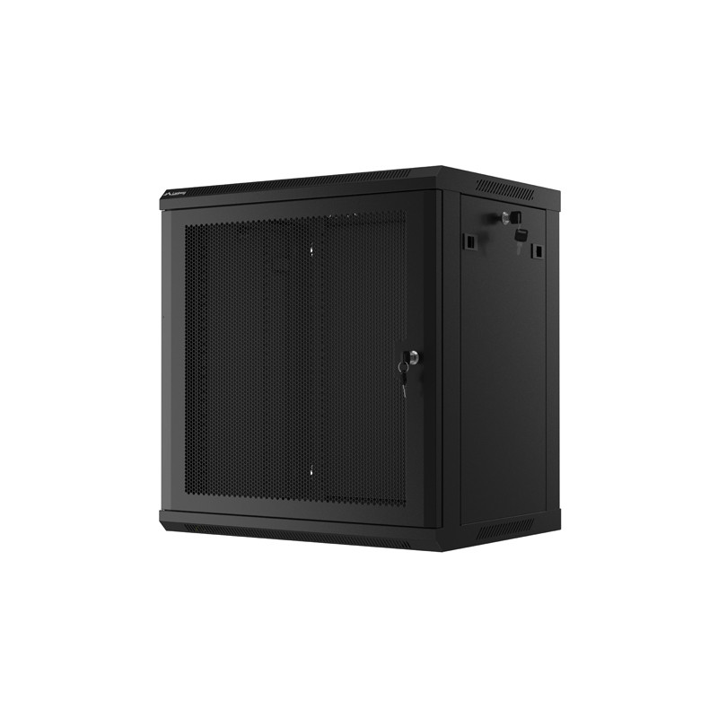 LANBERG 19'' RACKOVÁ SKRIŇA 12U/600X450 S PERFOROVANÝMI DVERAMI ČIERNA - PLOCHÉ BALENIE
