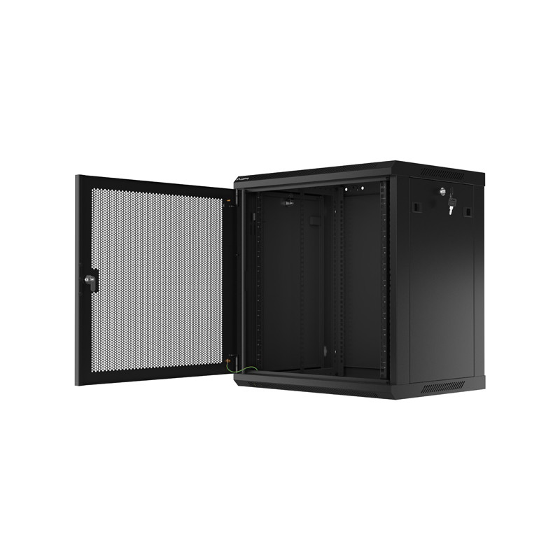 LANBERG 19'' RACKOVÁ SKRIŇA 12U/600X450 S PERFOROVANÝMI DVERAMI ČIERNA - PLOCHÉ BALENIE