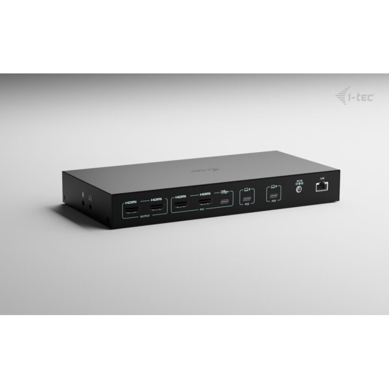 i-tec USB-C KVM Docking station pre 3 Hosts, Dual Display, 2x Power Delivery (1x 92W/2x 65W)