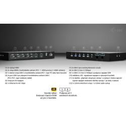 i-tec USB-C KVM Docking station pre 3 Hosts, Dual Display, 2x Power Delivery (1x 92W/2x 65W)