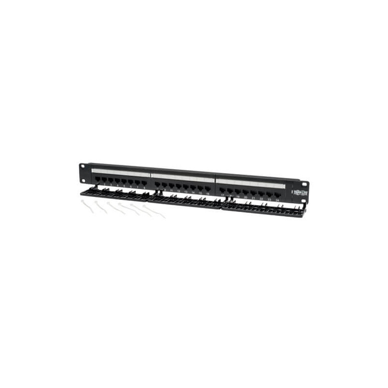 EATON - Patch panel pre montáž do čajky 1U, 24x Cat6/Cat5, 568B, RJ45 Ethernet