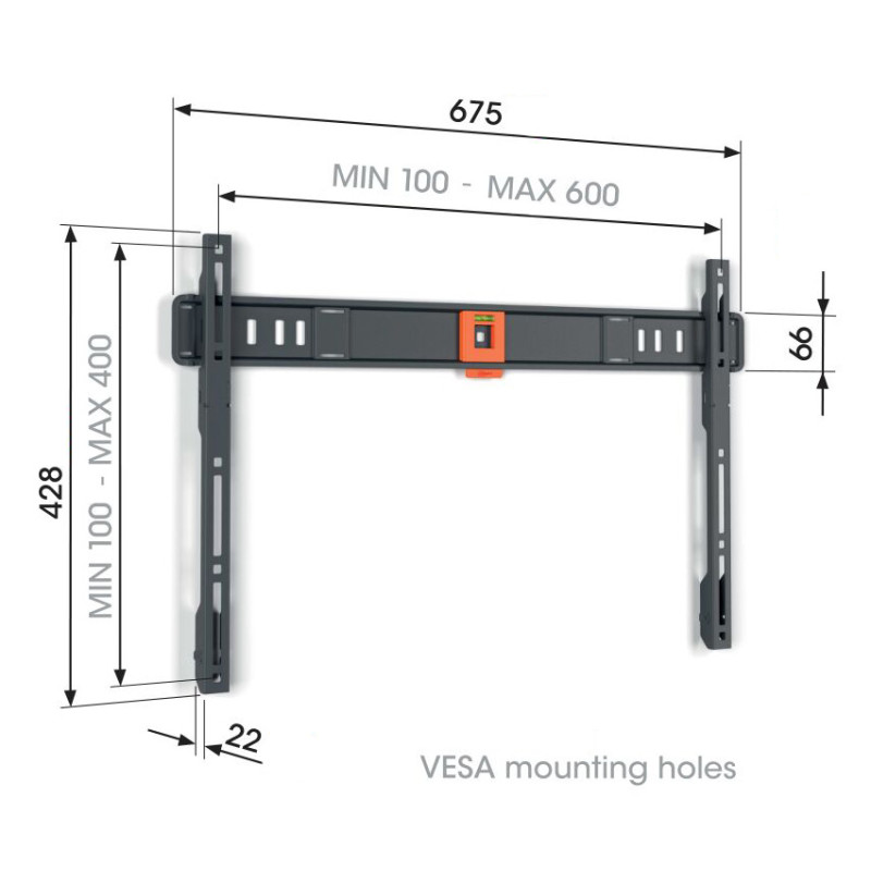 VOGELS - Vogel's TVM 1603, fixný TV držiak pre obrazovky 40-100'', 75 kg