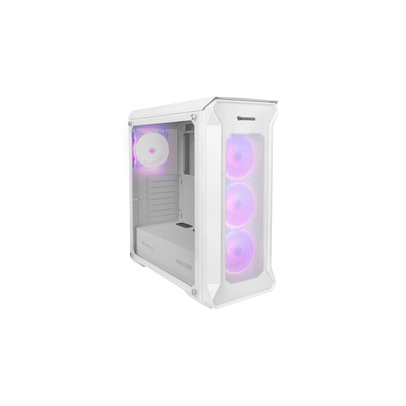Počítačová skriňa Genesis IRID 505 ARGB V2/Midi Tower/Transpar./Biela