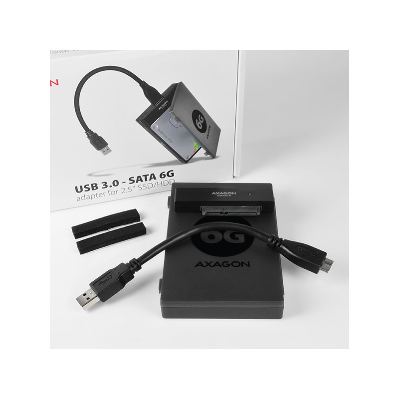 AXAGON ADSA-1S6, USB 3.2 Gen 1 - SATA 6G SSD/HDD adaptér vr. 2.5'' púzdra